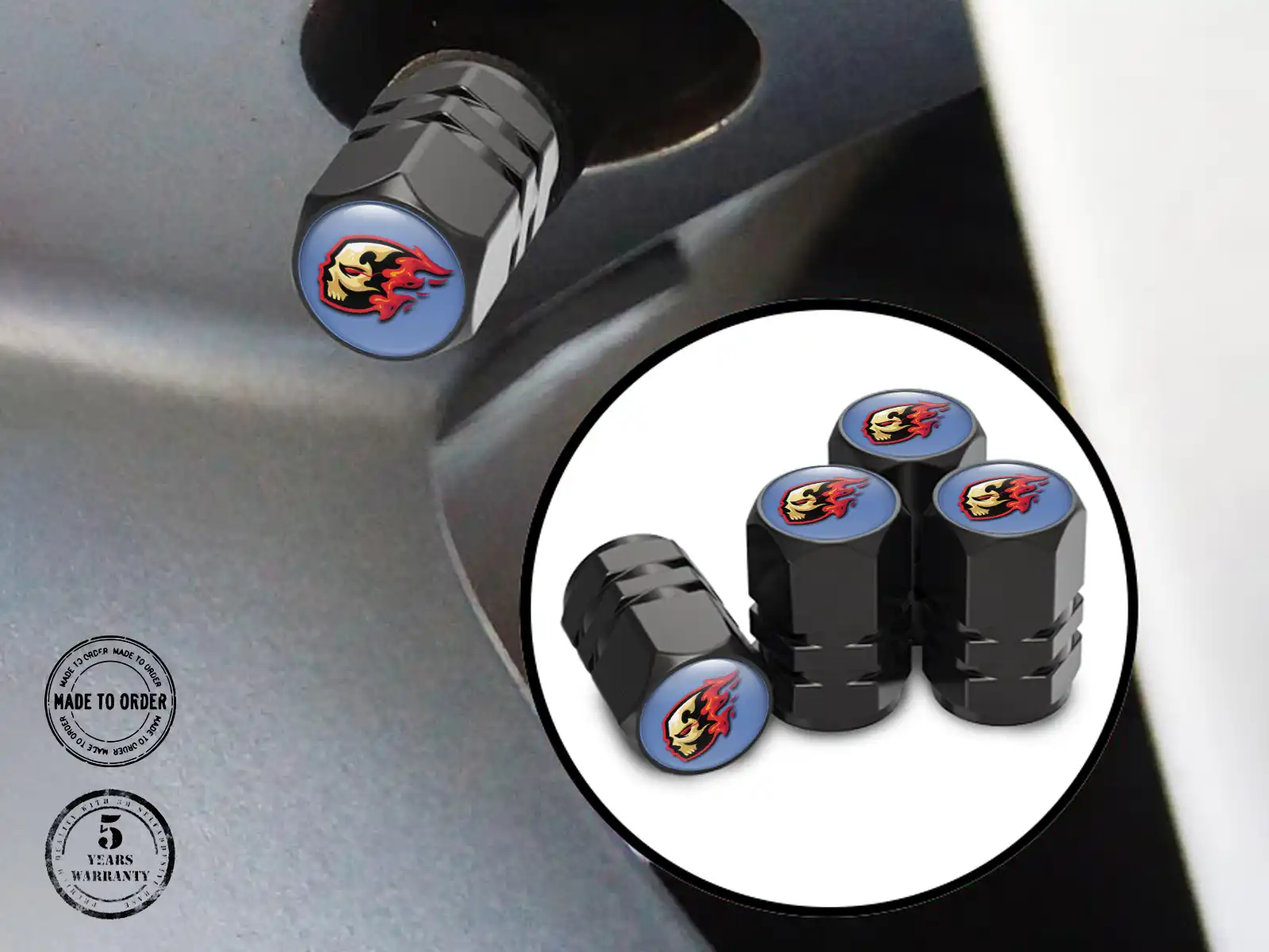 Valve Stem Caps for Autos Strong Alloy Form